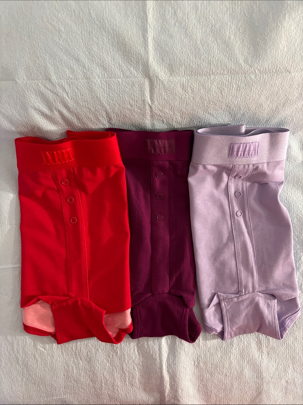 Button-Front Ribbed Shortie -Red, Purple, Lilac - Picture 2 of 4
